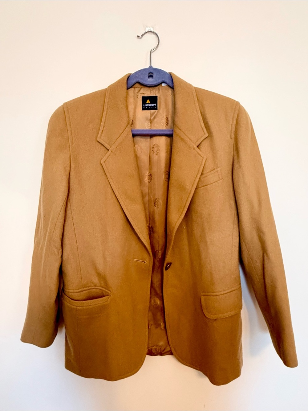 Liz Sport Women's Camel Wool-Blend Blazer Jacket